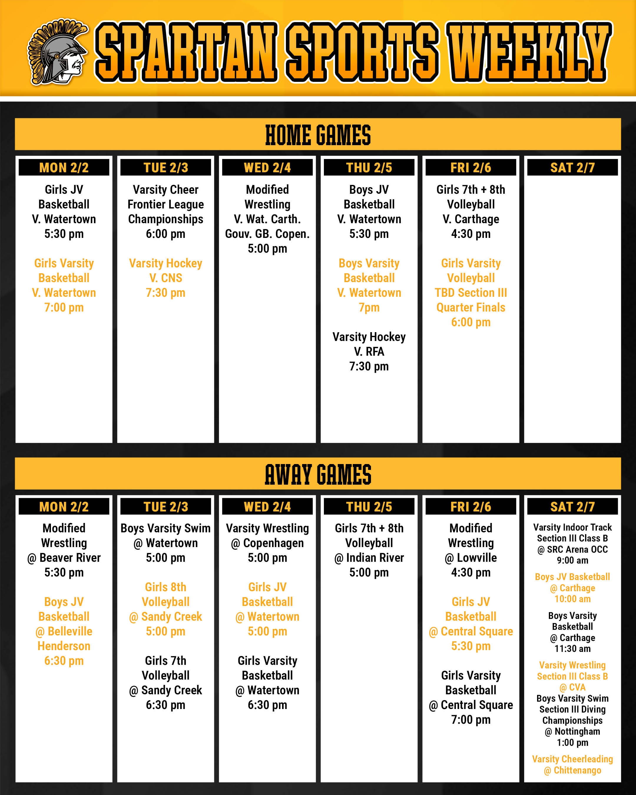 Spartan Sports Schedule, which can be found by clicking the Schedule Galaxy Link Below. 